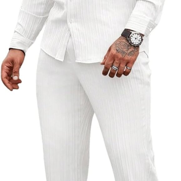 Men's Lightweight Casual Linen Suit Set - Versatile Spring & Autumn Fashion, L - Picture 1 of 6